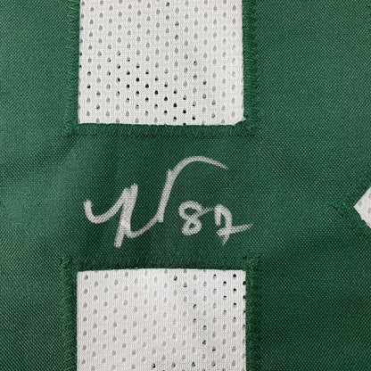 Framed Autographed/Signed Romeo Doubs 35x39 Green Bay White Football Jersey JSA COA