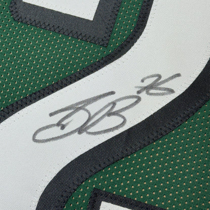 Framed Autographed/Signed Saquon Barkley 35x39 Philadelphia Midnight Green Football Jersey Beckett BAS COA