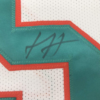 Framed Autographed/Signed Xavien Howard 35x39 Miami White Football Jersey PSA/DNA COA