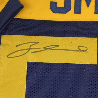 Framed Autographed/Signed Za'Darius Smith 35x39 Green Bay Retro Blue Football Jersey JSA COA