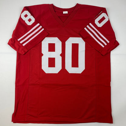 Autographed/Signed Jerry Rice San Francisco Red Football Jersey JSA COA