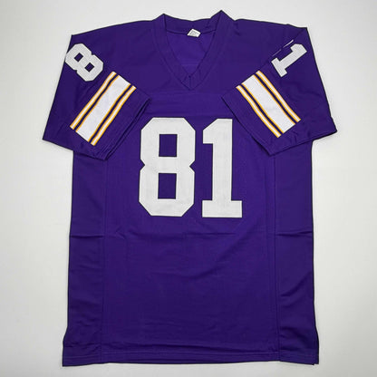 Autographed/Signed Carl Eller Minnesota Purple Football Jersey JSA COA