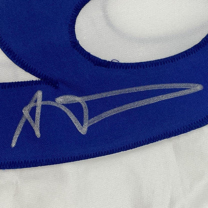 Autographed/Signed Aaron Donald Los Angeles LA White Football Jersey JSA COA