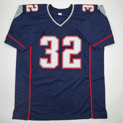 Autographed/Signed Antowain Smith 2x SB Champ New England Blue Football Jersey JSA COA