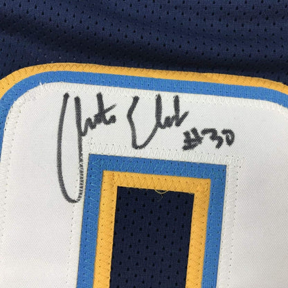 Autographed/Signed Austin Ekeler Los Angeles LA Dark Blue Football Jersey Beckett BAS COA