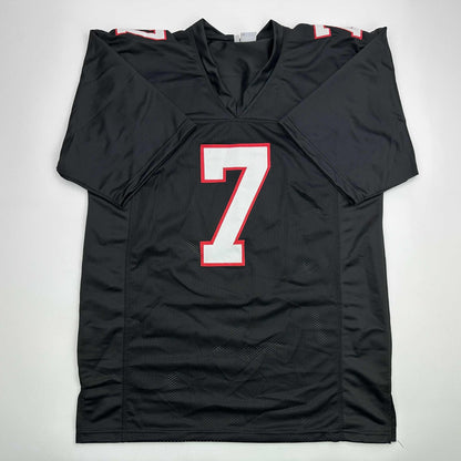 Autographed/Signed Bijan Robinson Atlanta Retro Black Football Jersey Beckett BAS COA