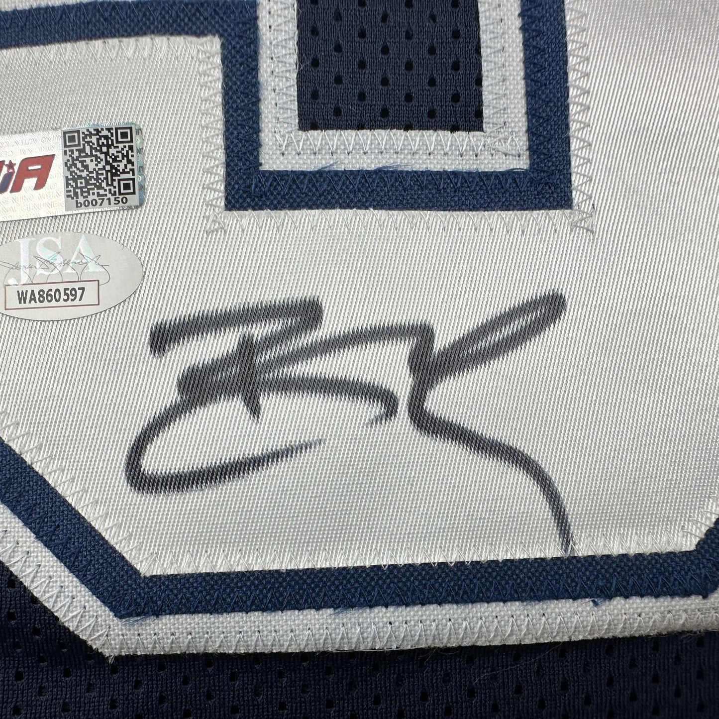 Autographed/Signed Brandin Cooks Dallas Blue Football Jersey JSA COA