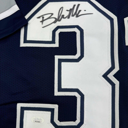 Autographed/Signed Brock Marion Dallas Blue Football Jersey JSA COA