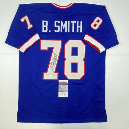 Autographed/Signed Bruce Smith Buffalo Blue Football Jersey JSA COA