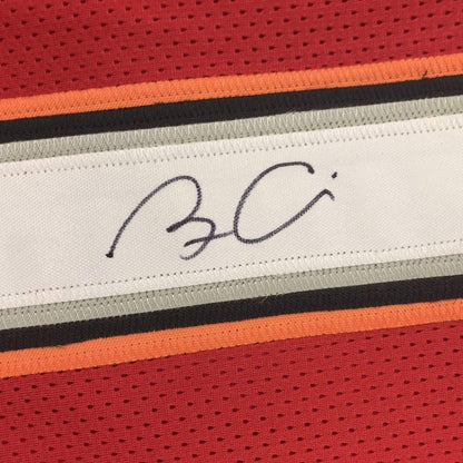 Autographed/Signed Bruce Arians Tampa Bay Red Football Jersey Beckett BAS COA