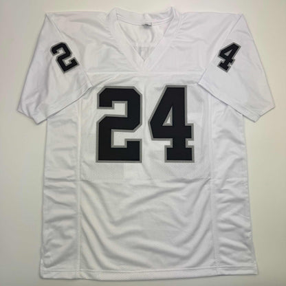 Autographed/Signed Charles Woodson Oakland White Football Jersey GTSM Holo COA