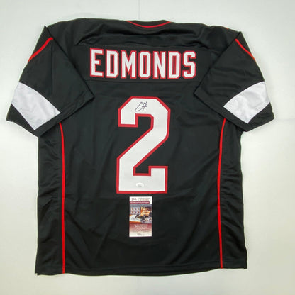 Autographed/Signed Chase Edmonds Arizona Black Football Jersey JSA COA