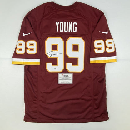 Autographed/Signed Chase Young Washington Football Team Burgundy Jersey Fanatics COA