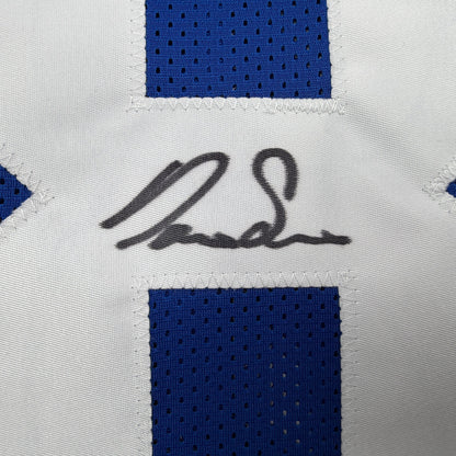 Autographed/Signed Darius Slayton New York Blue Football Jersey JSA COA