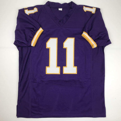 Autographed/Signed Daunte Culpepper Minnesota Purple Football Jersey Schwartz Sports COA Holo Only