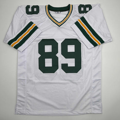 Autographed/Signed Dave Robinson HOF 13 Green Bay White Football Jersey JSA COA