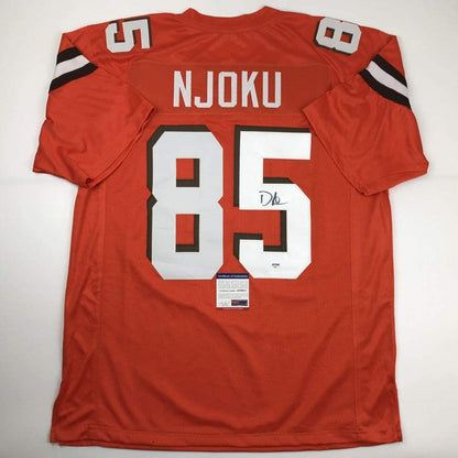 Autographed/Signed David Njoku Cleveland Orange Football Jersey PSA/DNA COA