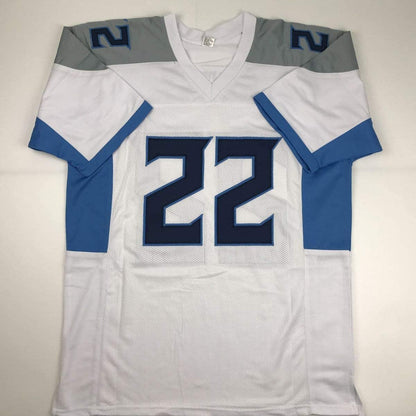Autographed/Signed Derrick Henry Tennessee White Football Jersey JSA COA