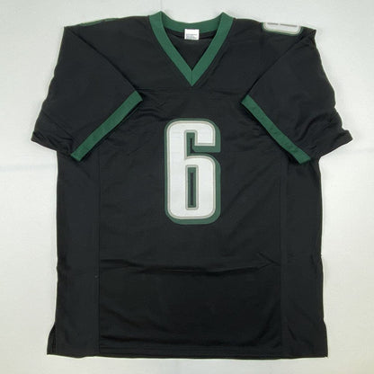 Autographed/Signed Devonta Smith Philadelphia Black Football Jersey Beckett BAS COA