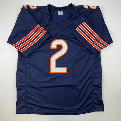 Autographed/Signed D.J. DJ Moore Chicago Blue Football Jersey Beckett BAS COA