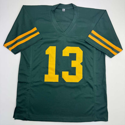 Autographed/Signed Dontayvion Wicks Green Bay Color Rush Football Jersey JSA COA