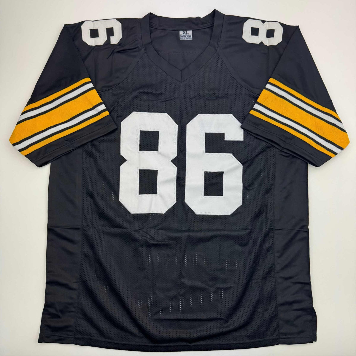 Autographed/Signed Hines Ward Pittsburgh Black Retro Football Jersey Beckett BAS COA