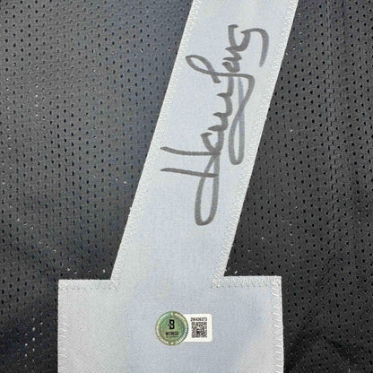 Autographed/Signed Howie Long Oakland White Football Jersey Beckett BAS COA