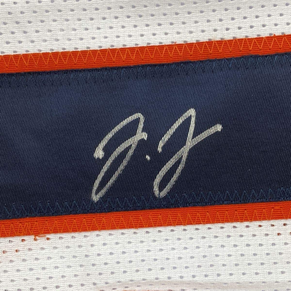 Autographed/Signed Jerry Jeudy Denver White Football Jersey JSA COA