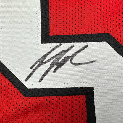 Autographed/Signed Jessie Tuggle Atlanta Red Football Jersey JSA COA