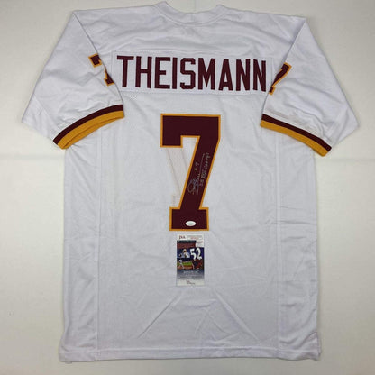 Autographed/Signed Joe Theismann SB XVII Champs Washington White Football Jersey JSA COA