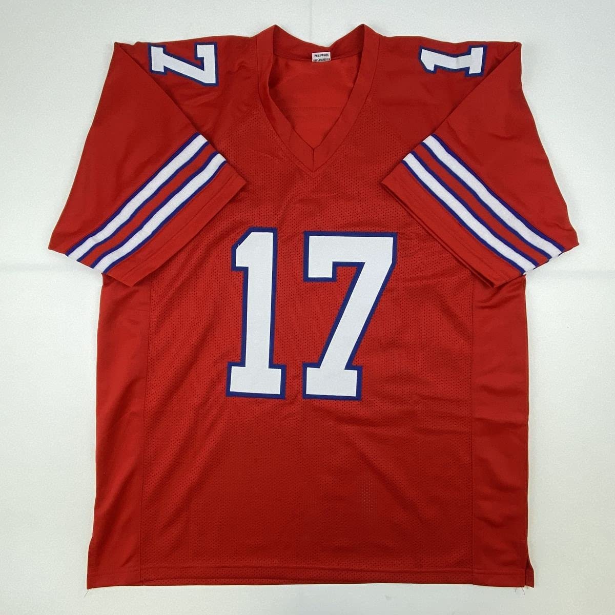 Autographed/Signed Josh Allen Buffalo Red Football Jersey Beckett BAS COA