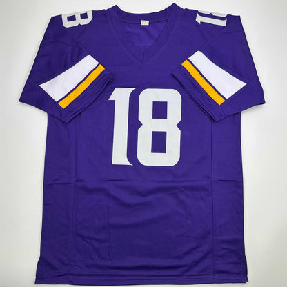 Autographed/Signed Justin Jefferson Minnesota Purple Football Jersey Beckett BAS COA
