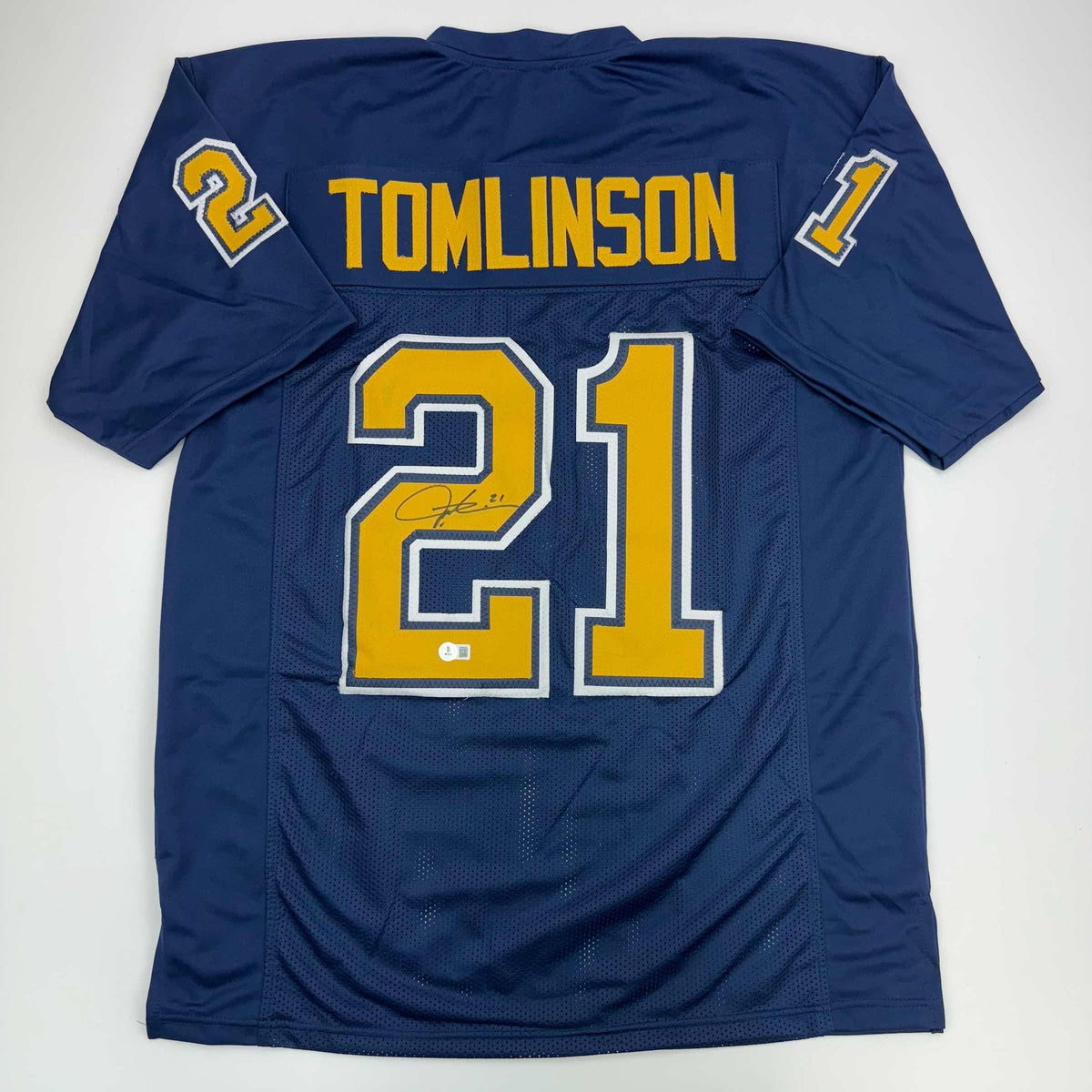 Autographed/Signed LaDainian Tomlinson San Diego Blue Color Rush Football Jersey Beckett BAS COA