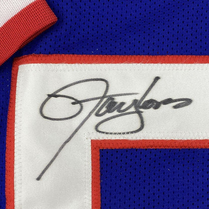 Autographed/Signed Lawrence Taylor New York Split Football Jersey Beckett BAS COA