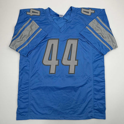 Autographed/Signed Malcolm Rodriguez Detroit Blue Football Jersey Beckett BAS COA