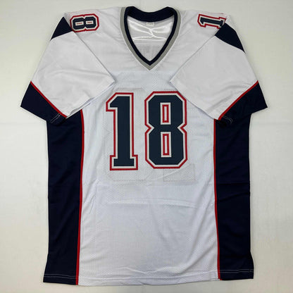 Autographed/Signed Matthew Slater New England White Football Jersey Beckett BAS COA