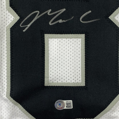 Autographed/Signed Maxx Crosby Las Vegas Oakland White Football Jersey Beckett BAS COA