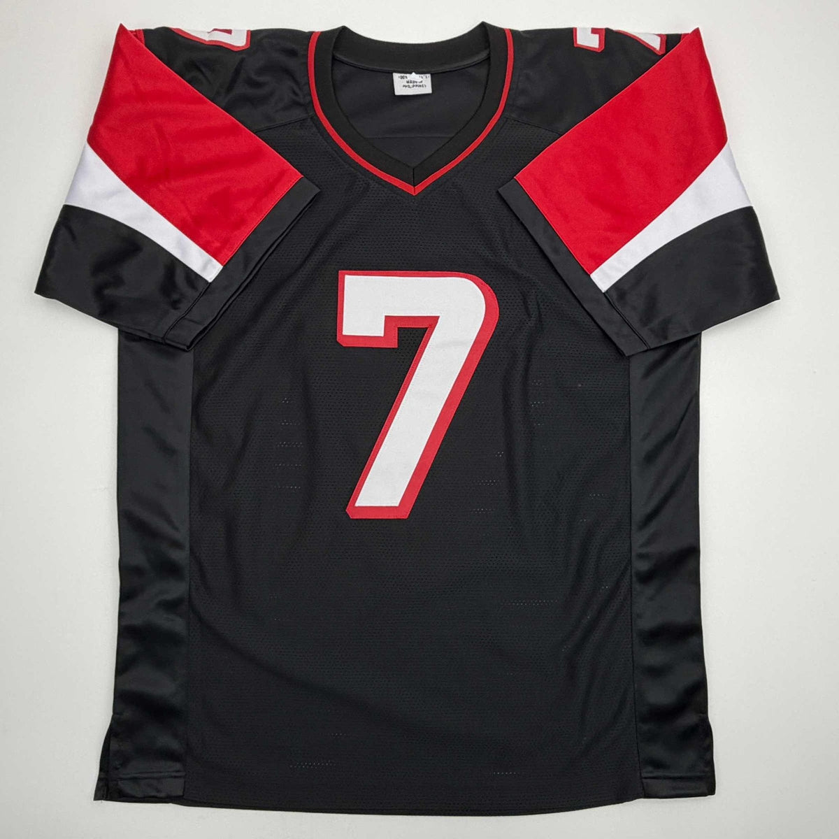 Autographed/Signed Michael Mike Vick Atlanta Black Football Jersey Beckett BAS COA