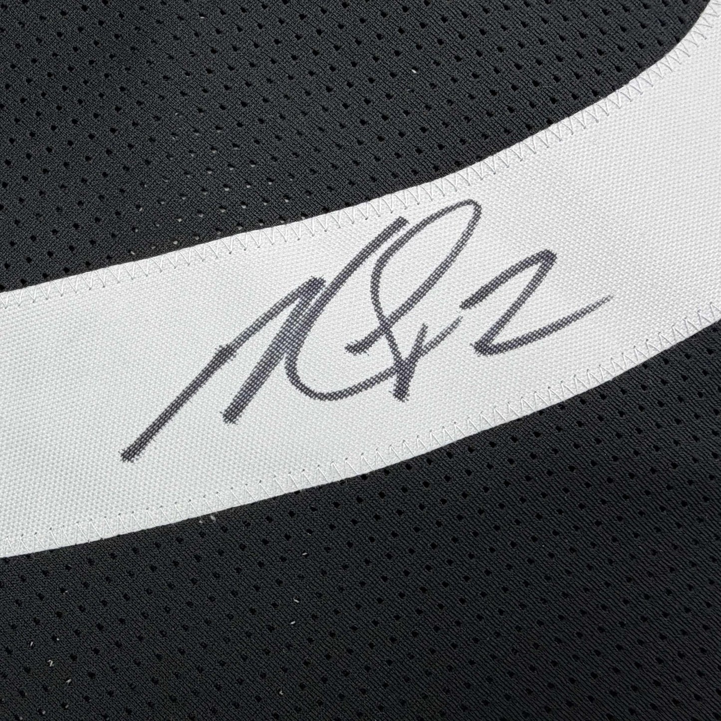Autographed/Signed Michael Mike Vick Pittsburgh Black Football Jersey Beckett BAS COA