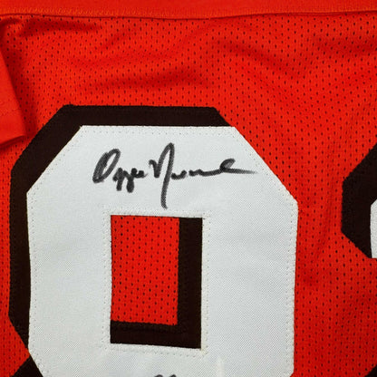Autographed/Signed Ozzie Newsome Cleveland Football Orange Jersey Beckett BAS COA Holo