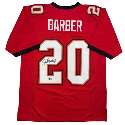 Autographed/Signed Ronde Barber Tampa Bay Red Football Jersey Beckett BAS COA