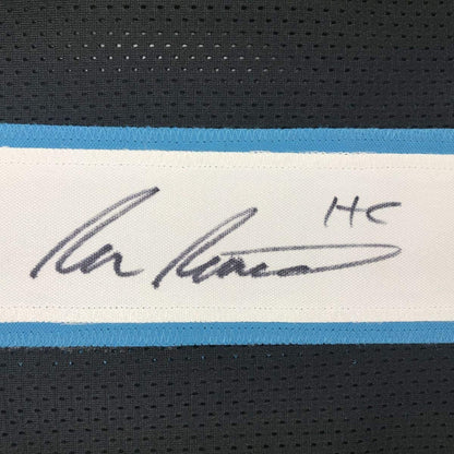 Autographed/Signed Ron Rivera Carolina Black Football Jersey Beckett BAS COA
