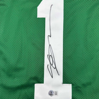 Autographed/Signed Ahmad Sauce Gardner New York Green Football Jersey Beckett BAS COA #2