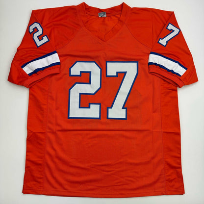 Autographed/Signed Steve Atwater Denver Retro Orange Football Jersey Beckett BAS COA