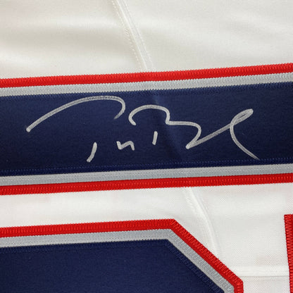 Autographed/Signed Tom Brady New England Patriots White Authentic Nike Limited Football Jersey Fanatics COA/LOA