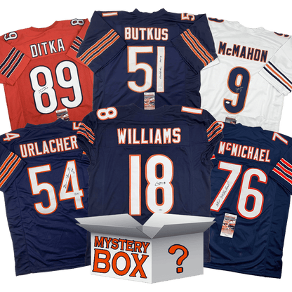 Autographed/Signed Chicago Football Jersey Mystery Box with PSA JSA or Beckett COA