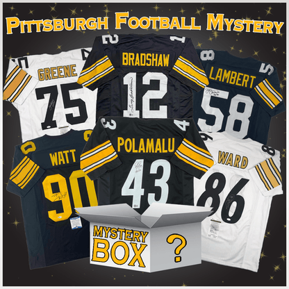 Autographed/Signed Pittsburgh Football Jersey Mystery Box with PSA JSA or Beckett COA