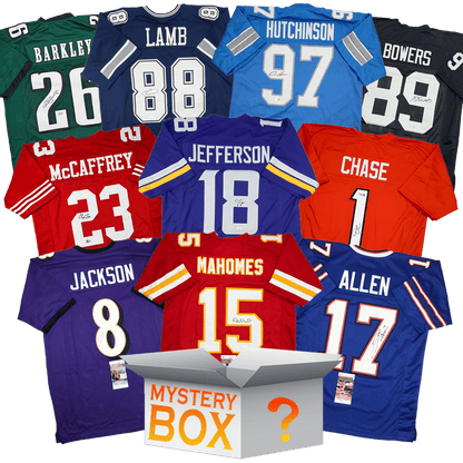 Active Pro Bowler Autographed/Signed Football Jersey Mystery Box with PSA JSA or Beckett COA