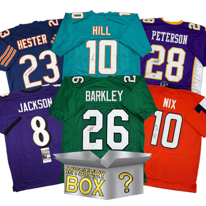 Autographed/Signed Football SILVER Series 4 Jersey Mystery Box with PSA JSA or Beckett COA