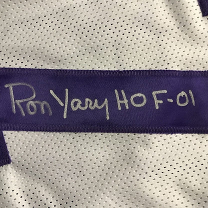 Framed Autographed/Signed Ron Yary HOF 01  35x39 Minnesota Vikings White Football Jersey JSA COA